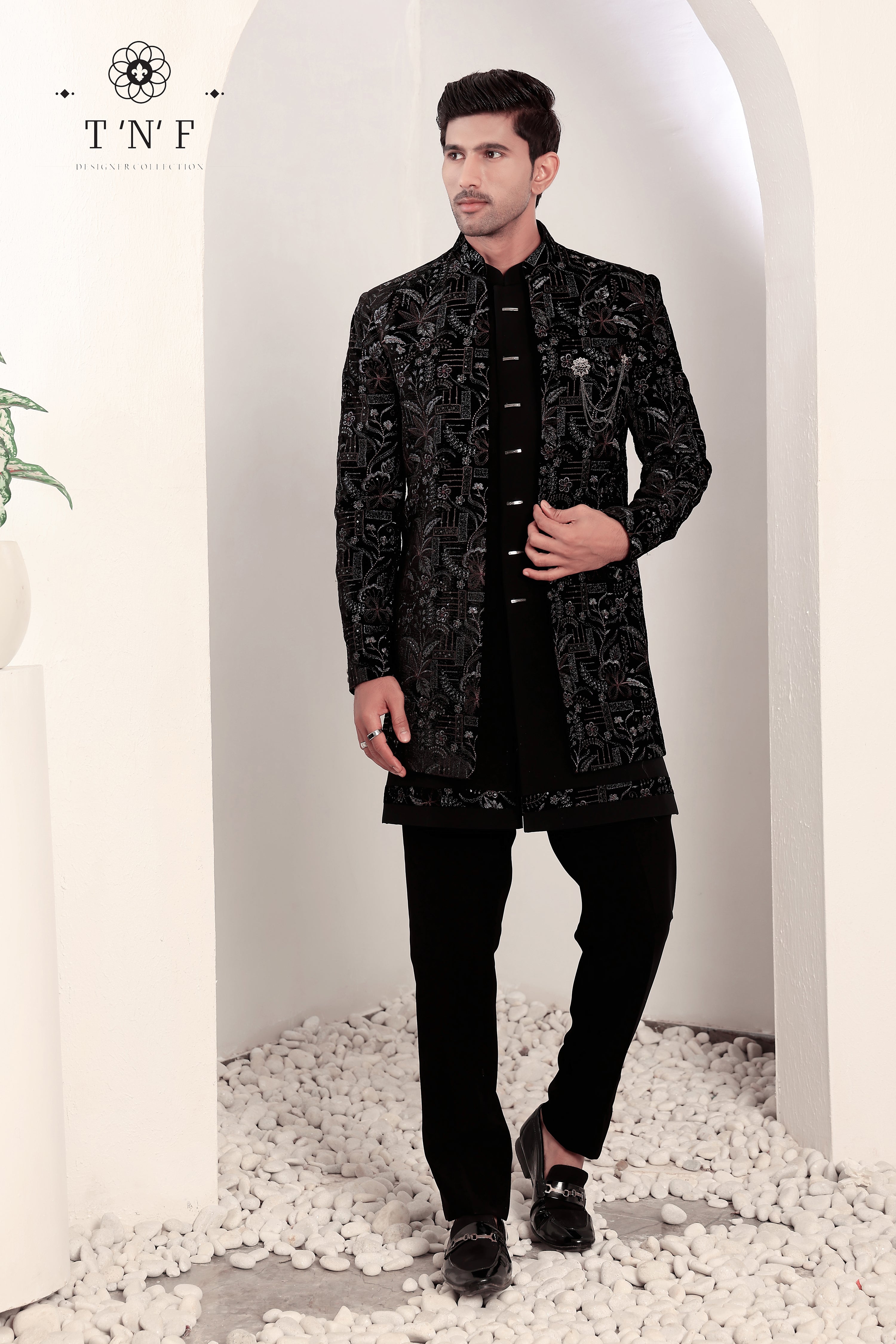 Noir Royale Velvet Indo-Western Set