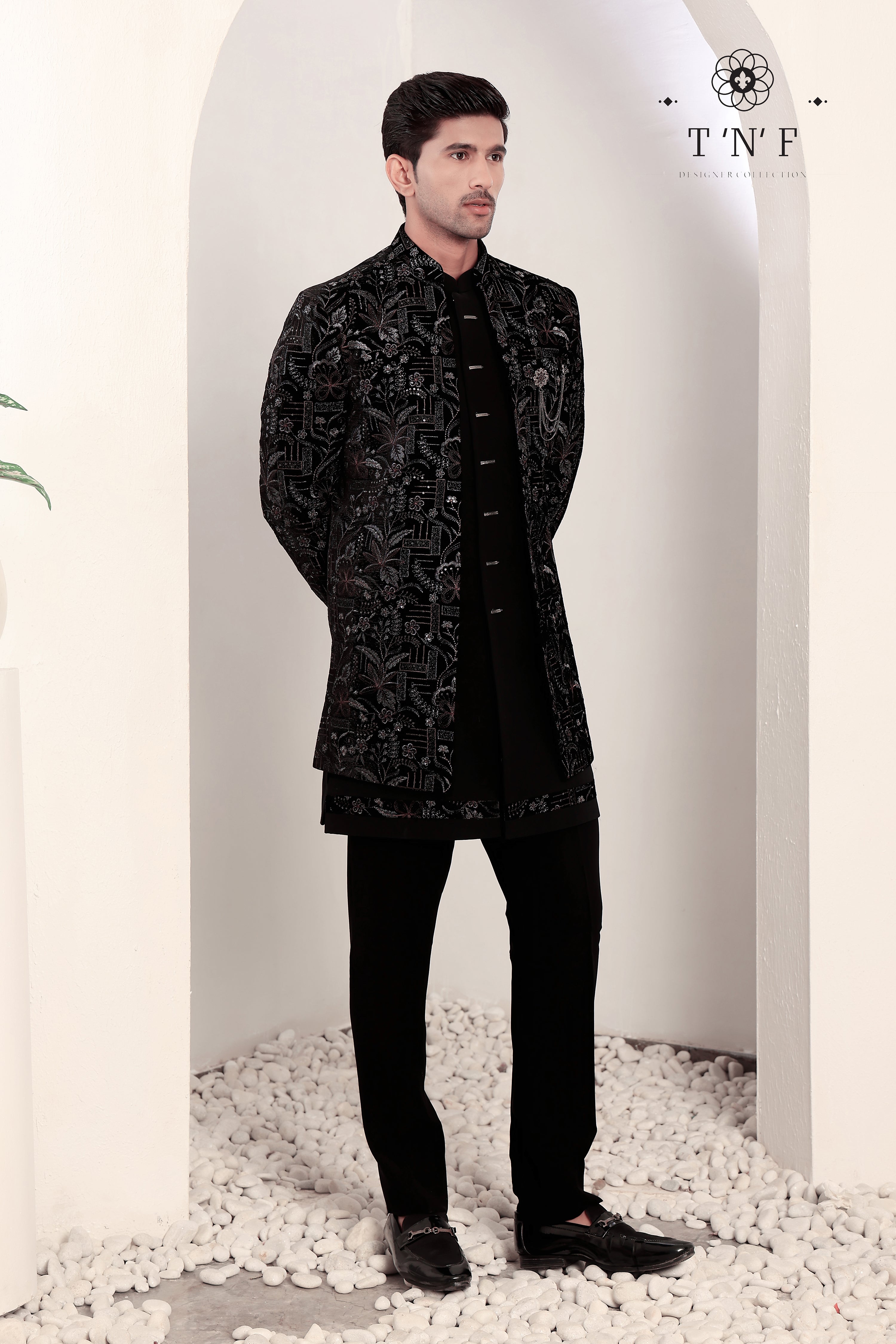 Noir Royale Velvet Indo-Western Set