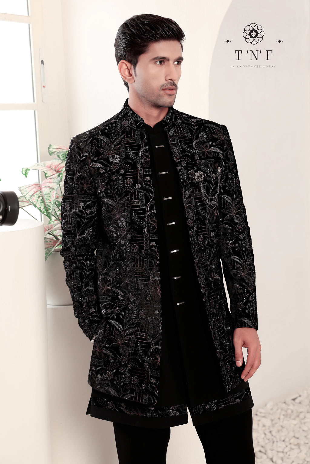 Noir Royale Velvet Indo-Western Set