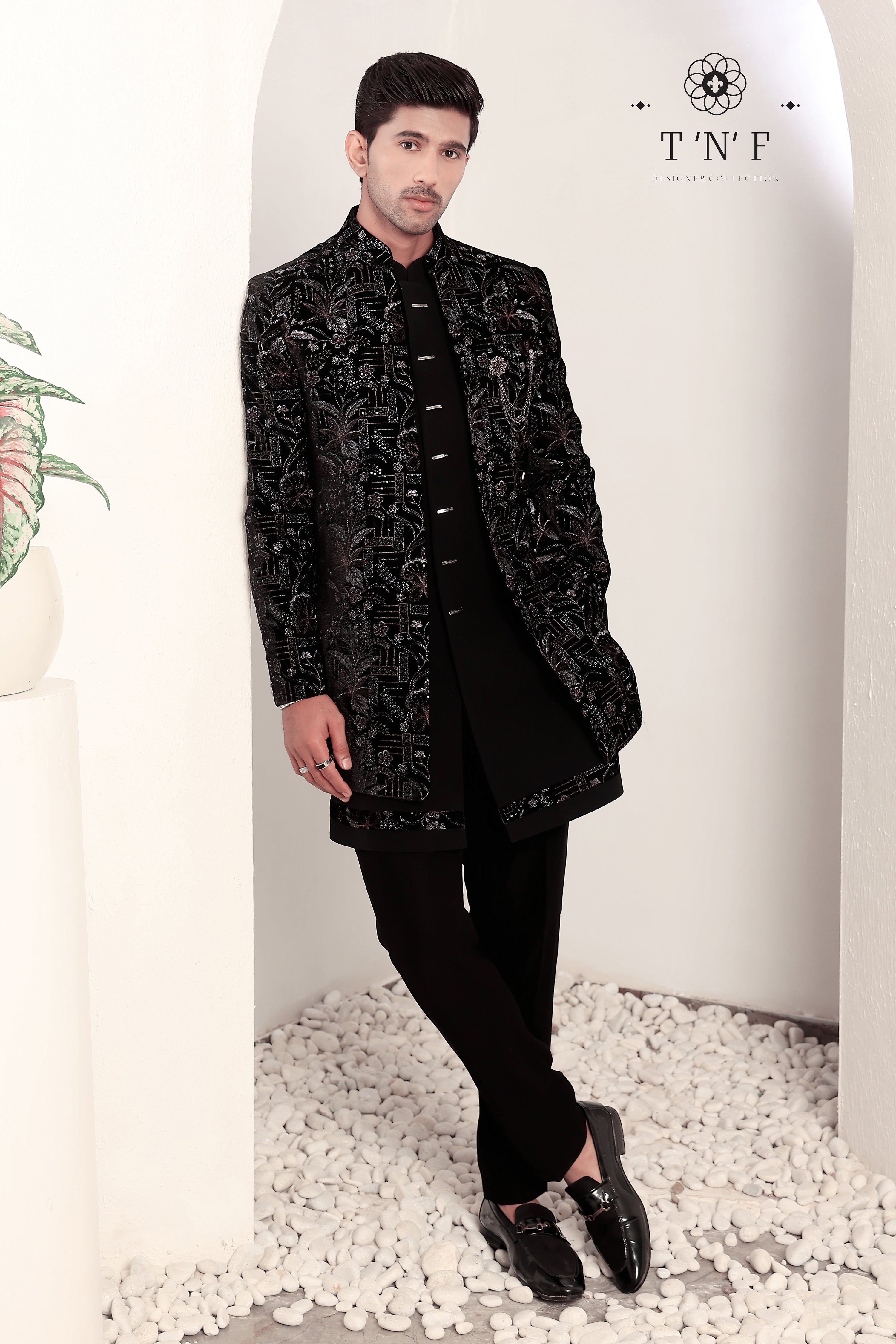 Noir Royale Velvet Indo-Western Set