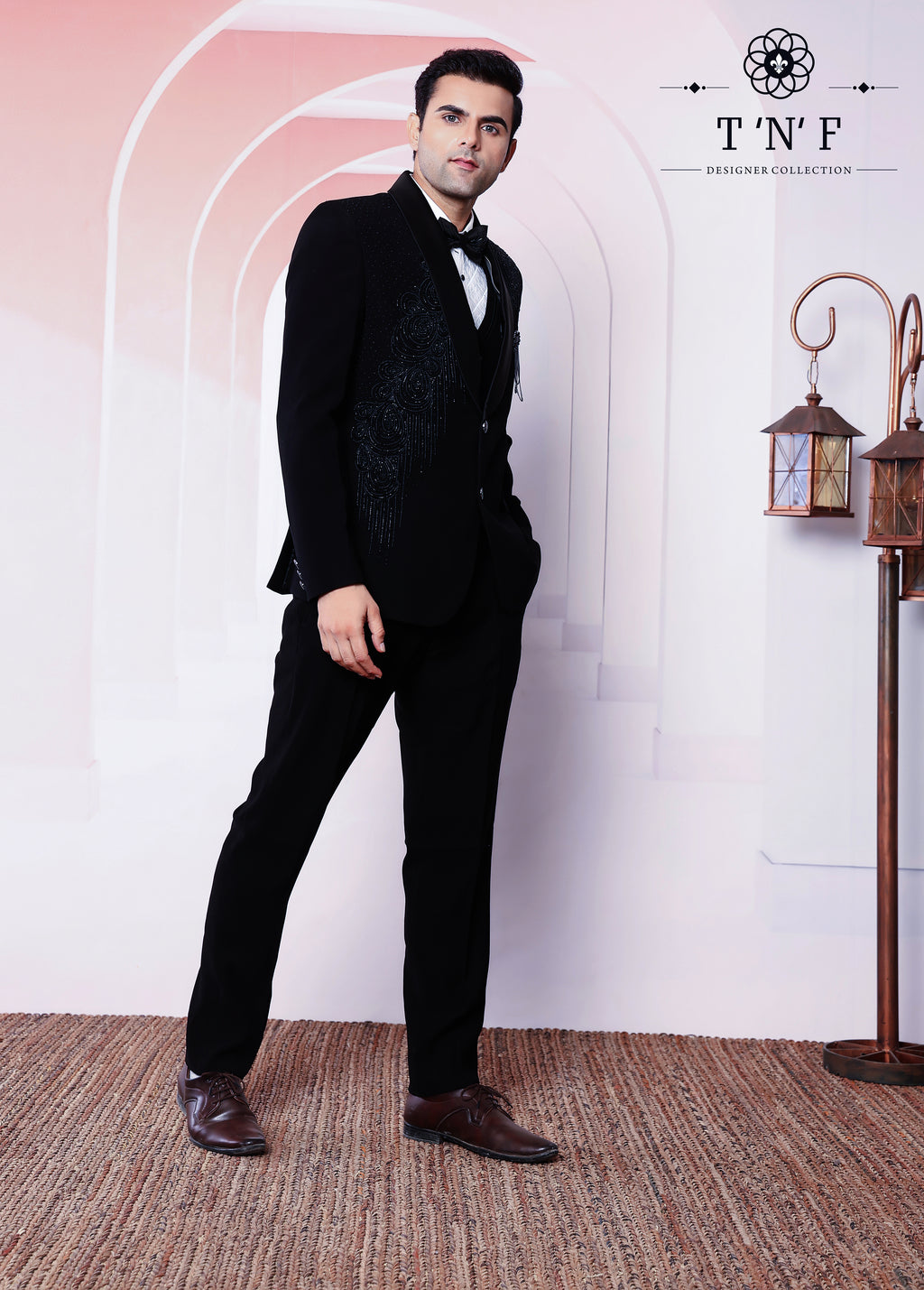 Obsidian Bloom Japanese embroidered Tuxedo