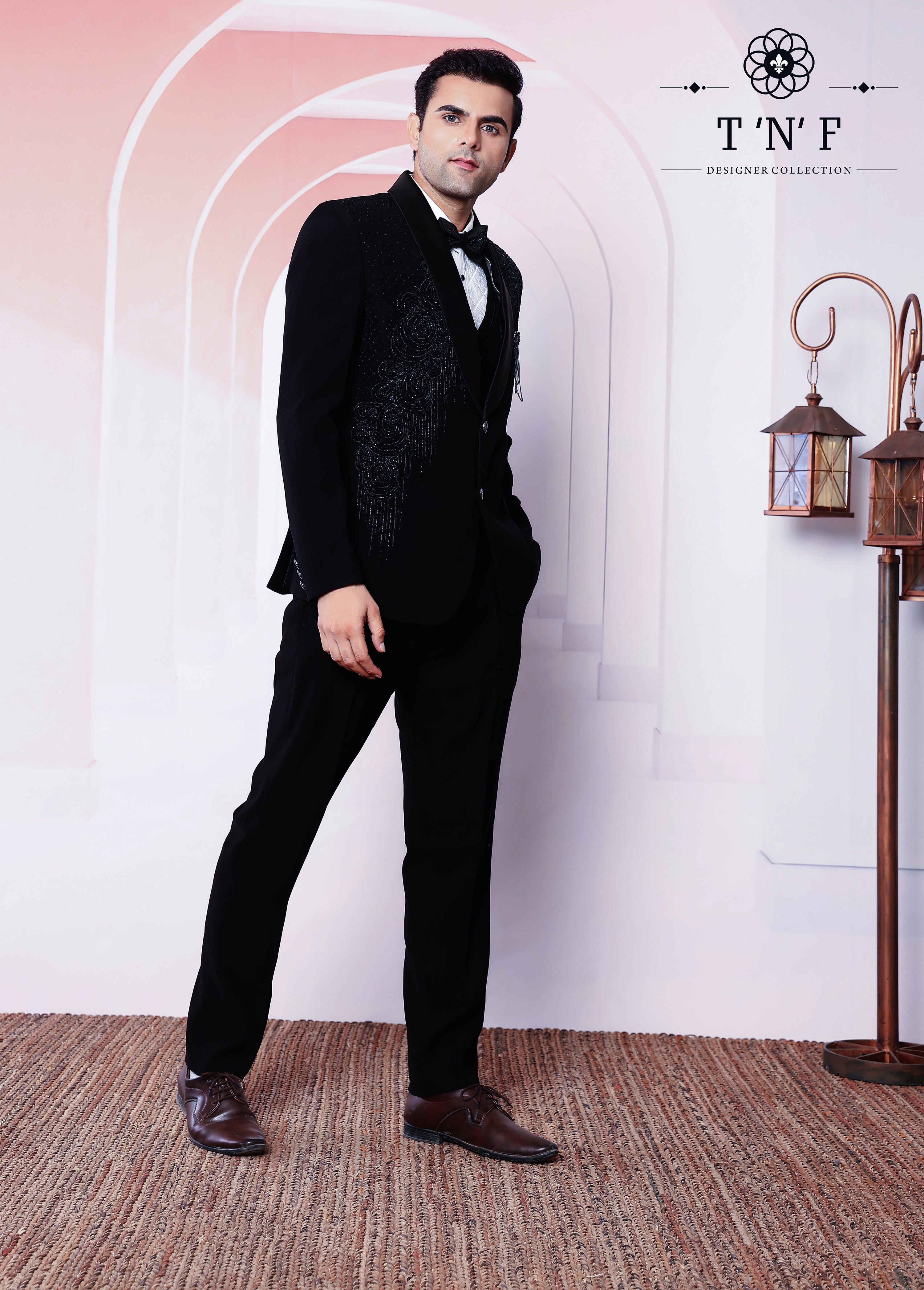 Obsidian Bloom Japanese embroidered Tuxedo