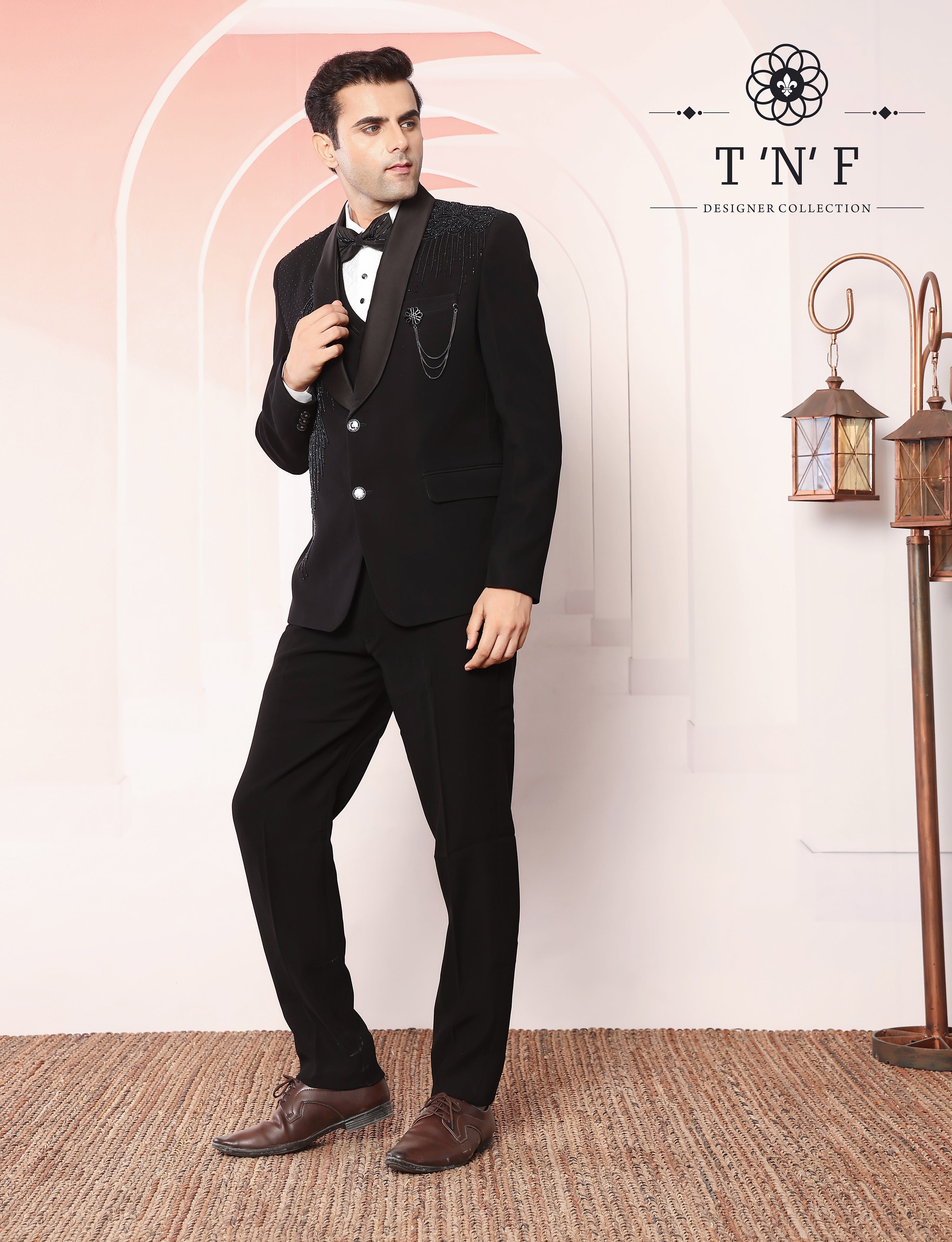 Obsidian Bloom Japanese embroidered Tuxedo