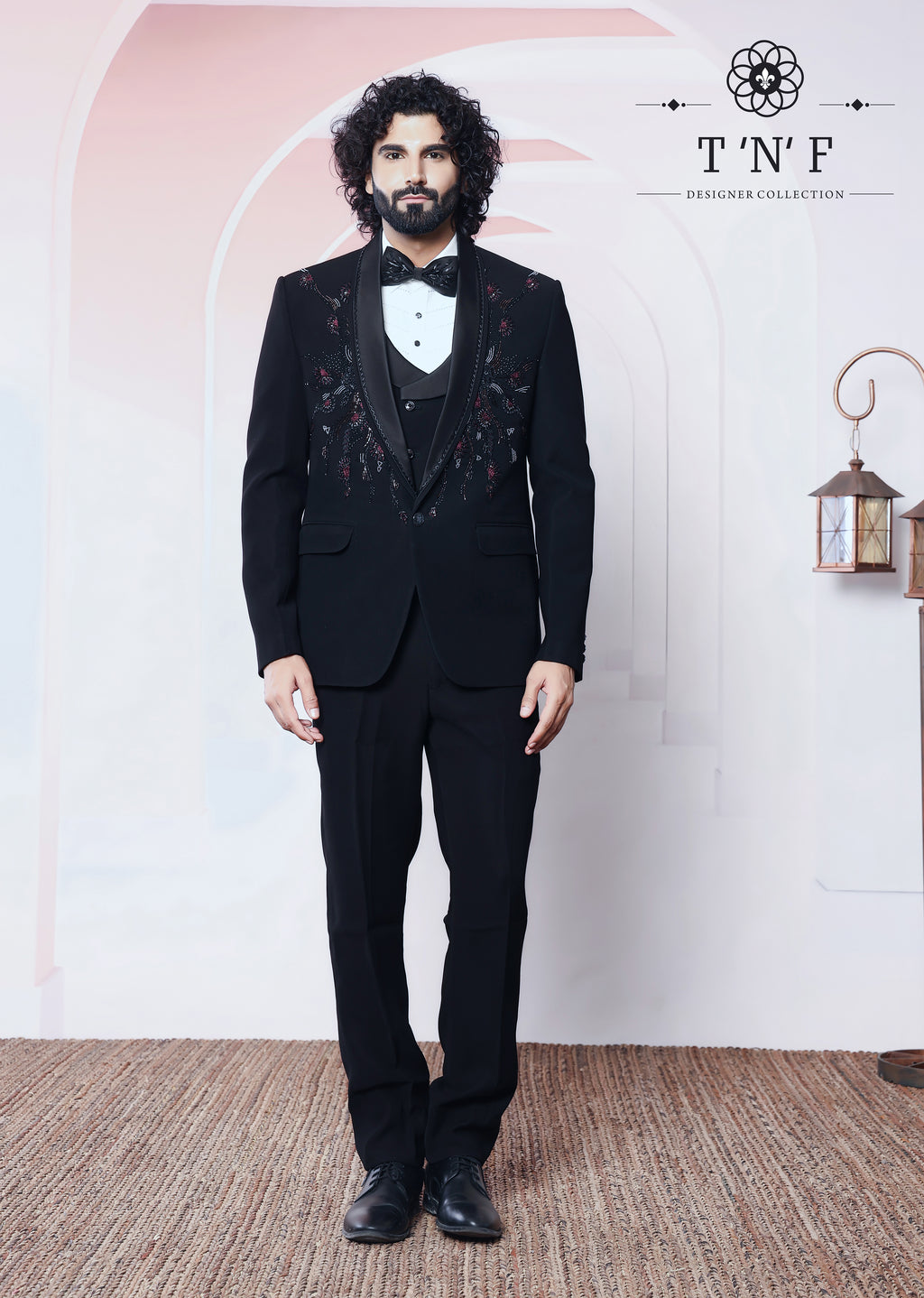 Crimson Noir Japanese embroidered Tuxedo
