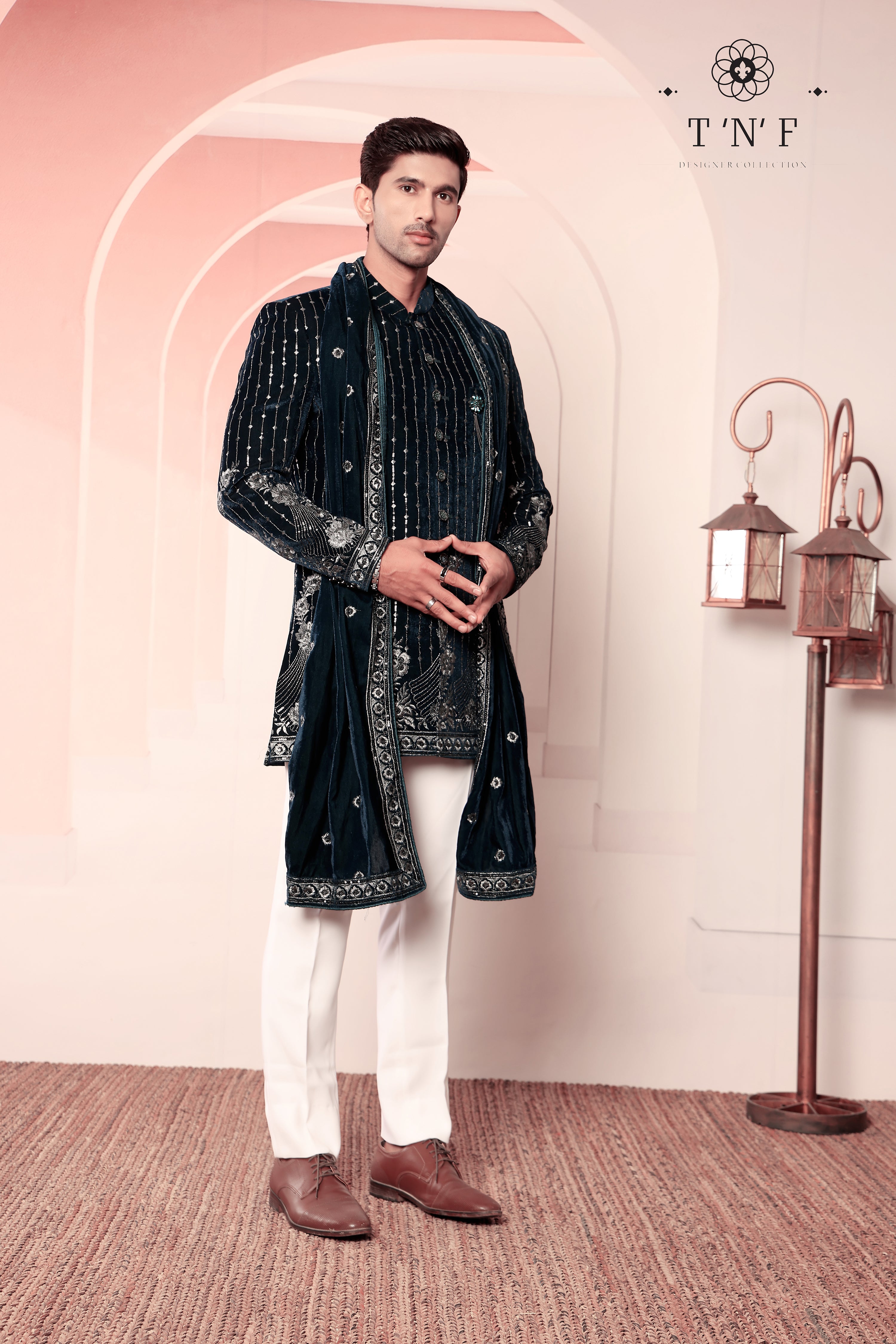 Regal Midnight Velvet dupatta indo-western