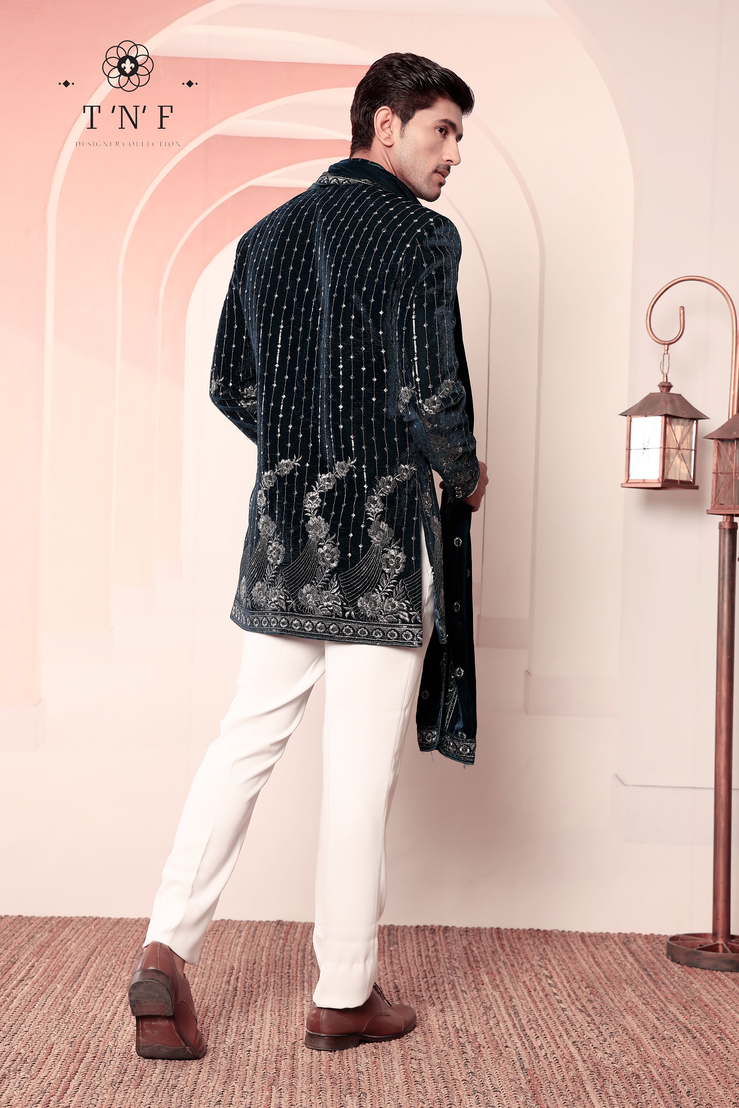 Regal Midnight Velvet dupatta indo-western
