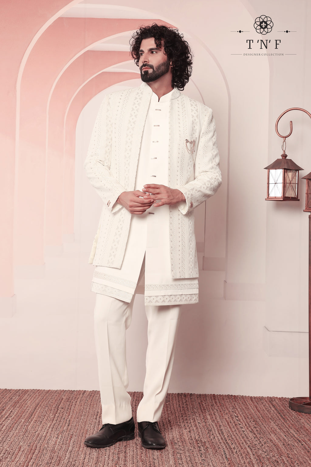 Ivory Majesty Velvet Shrug Indo-western