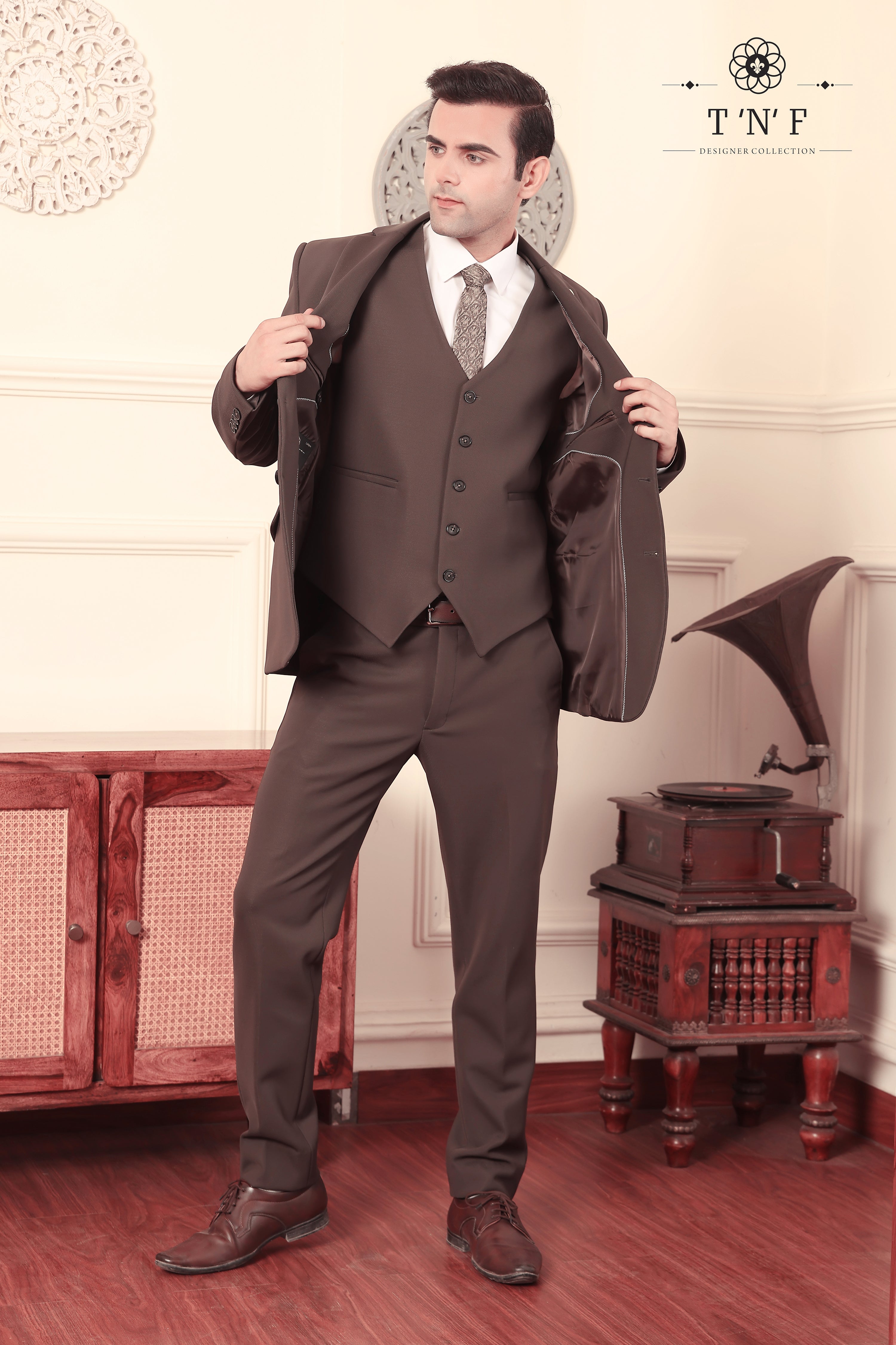 Mocha Luxe 3-Piece Suit