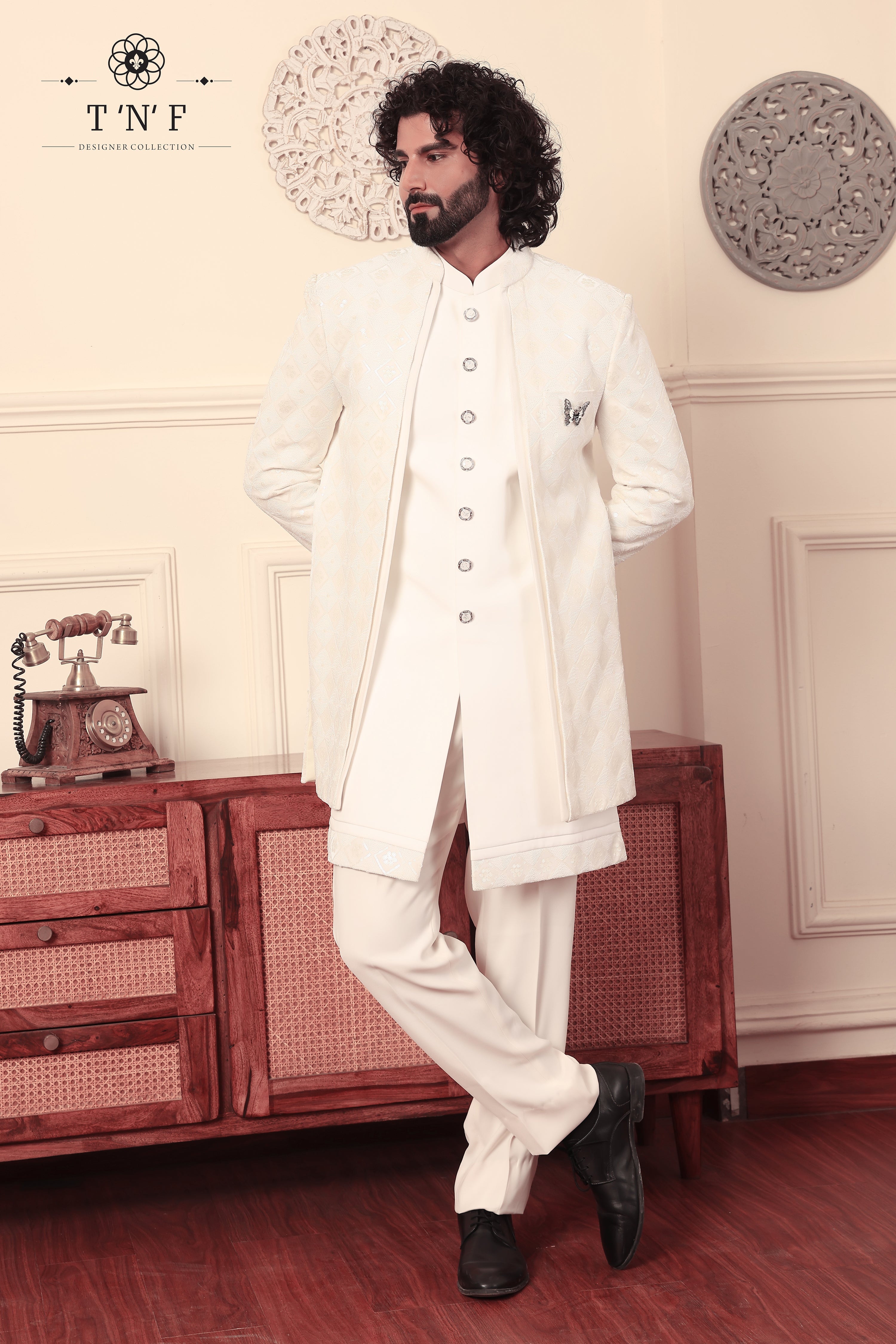 Royal Ivory Heritage Velvet Shrug Indo-western