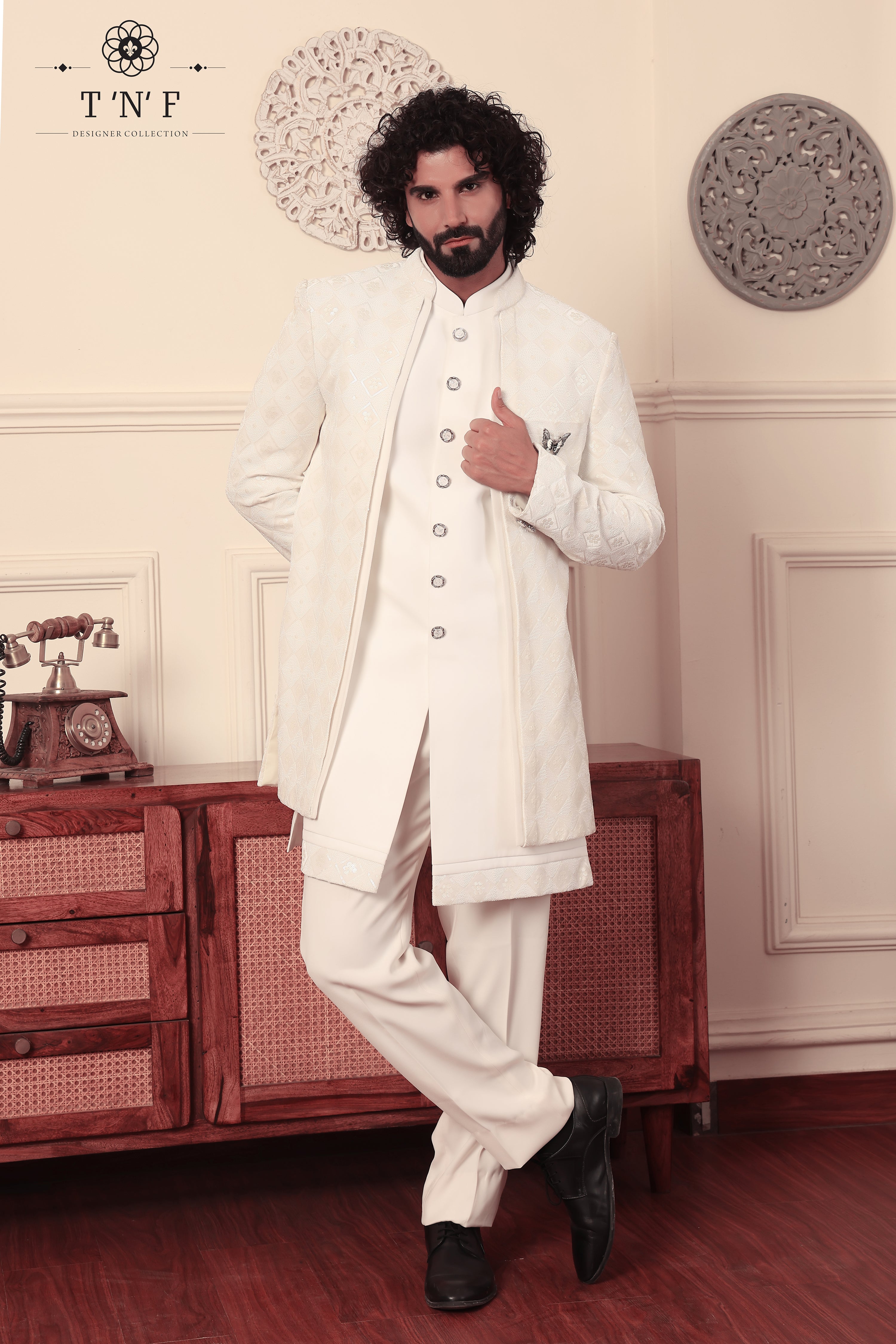 Royal Ivory Heritage Velvet Shrug Indo-western