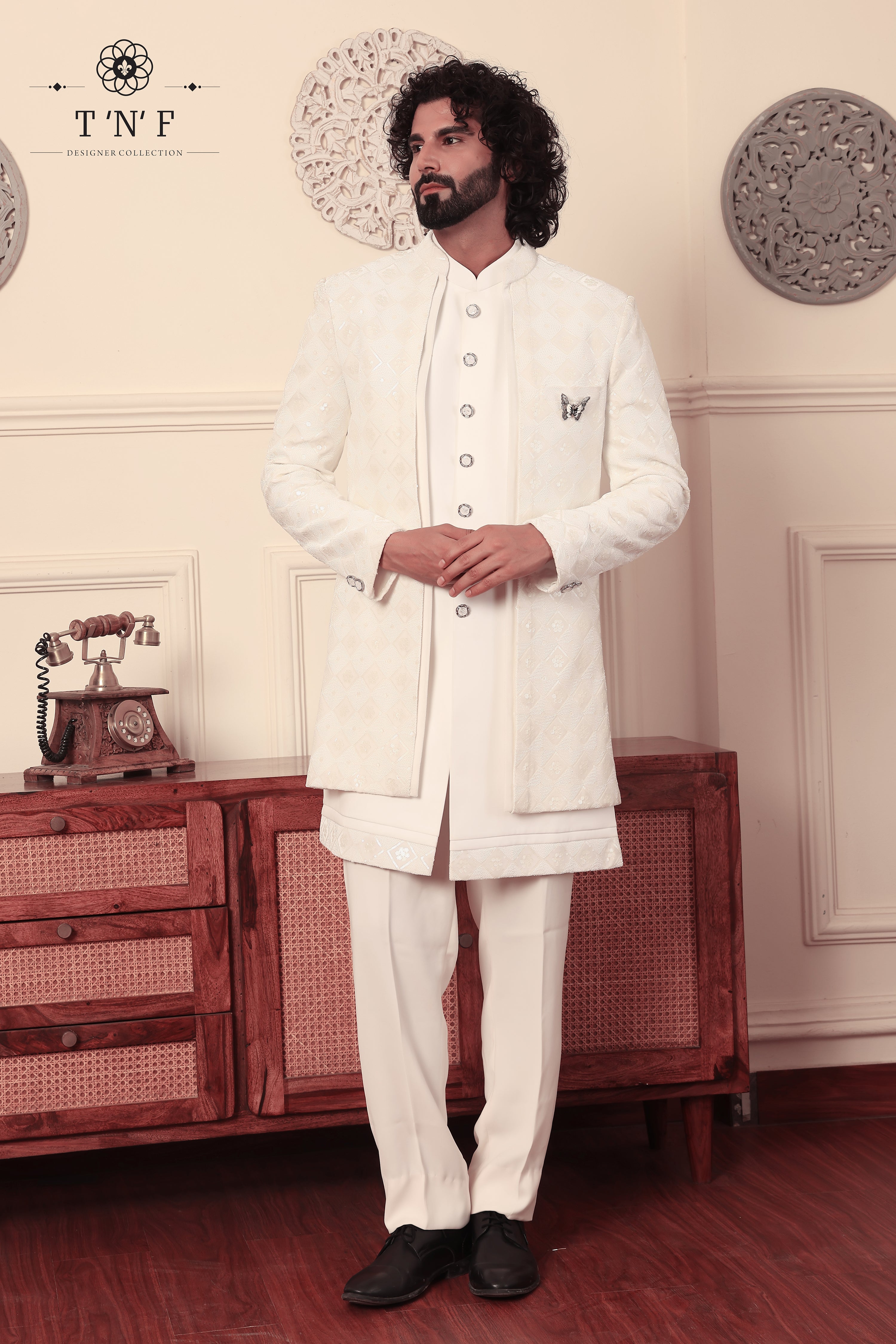 Royal Ivory Heritage Velvet Shrug Indo-western