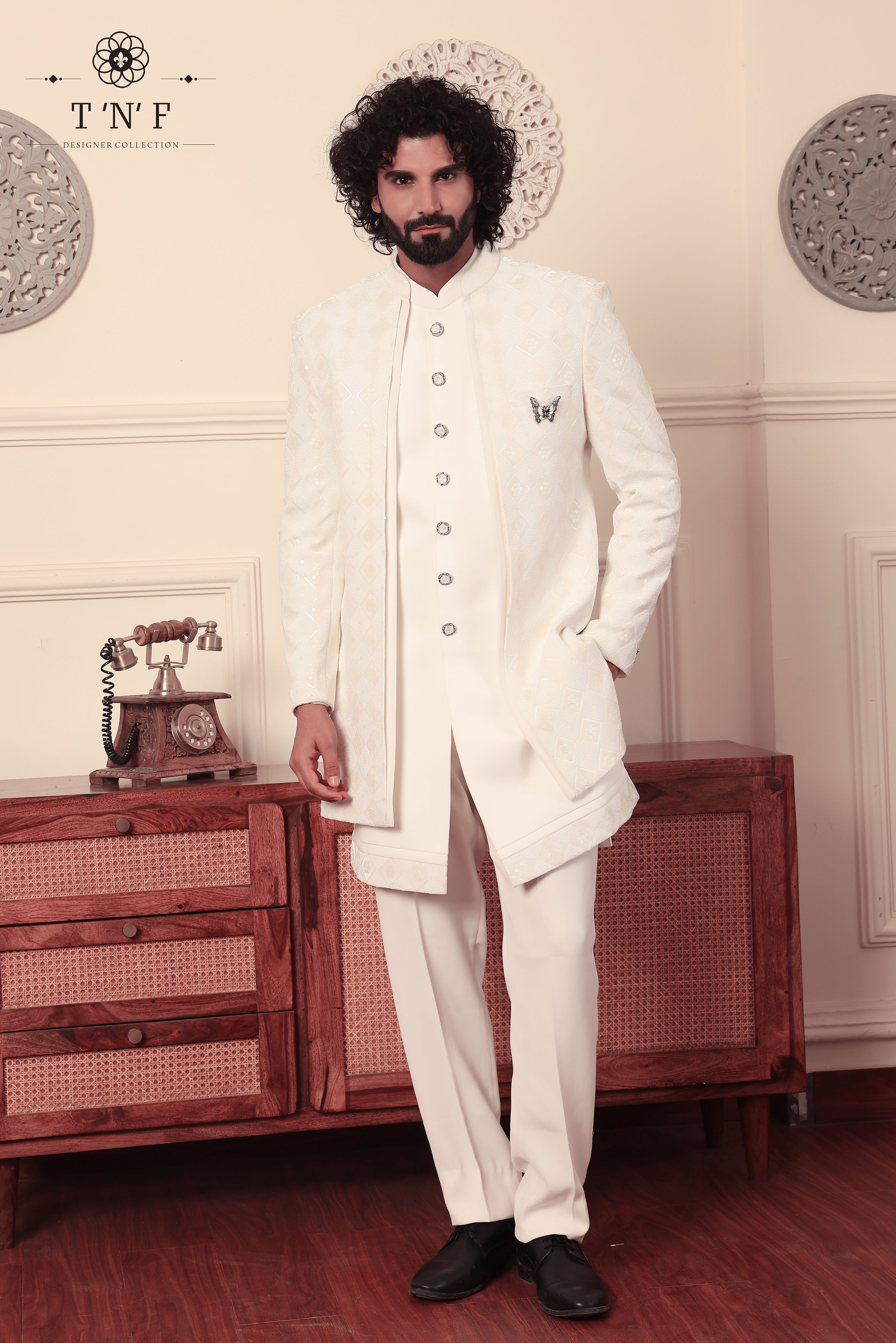 Royal Ivory Heritage Velvet Shrug Indo-western