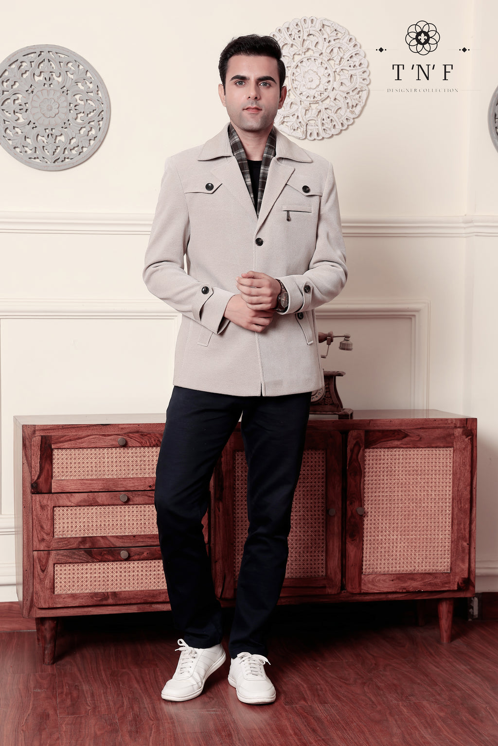 Corduroy Crest Muffler Blazer
