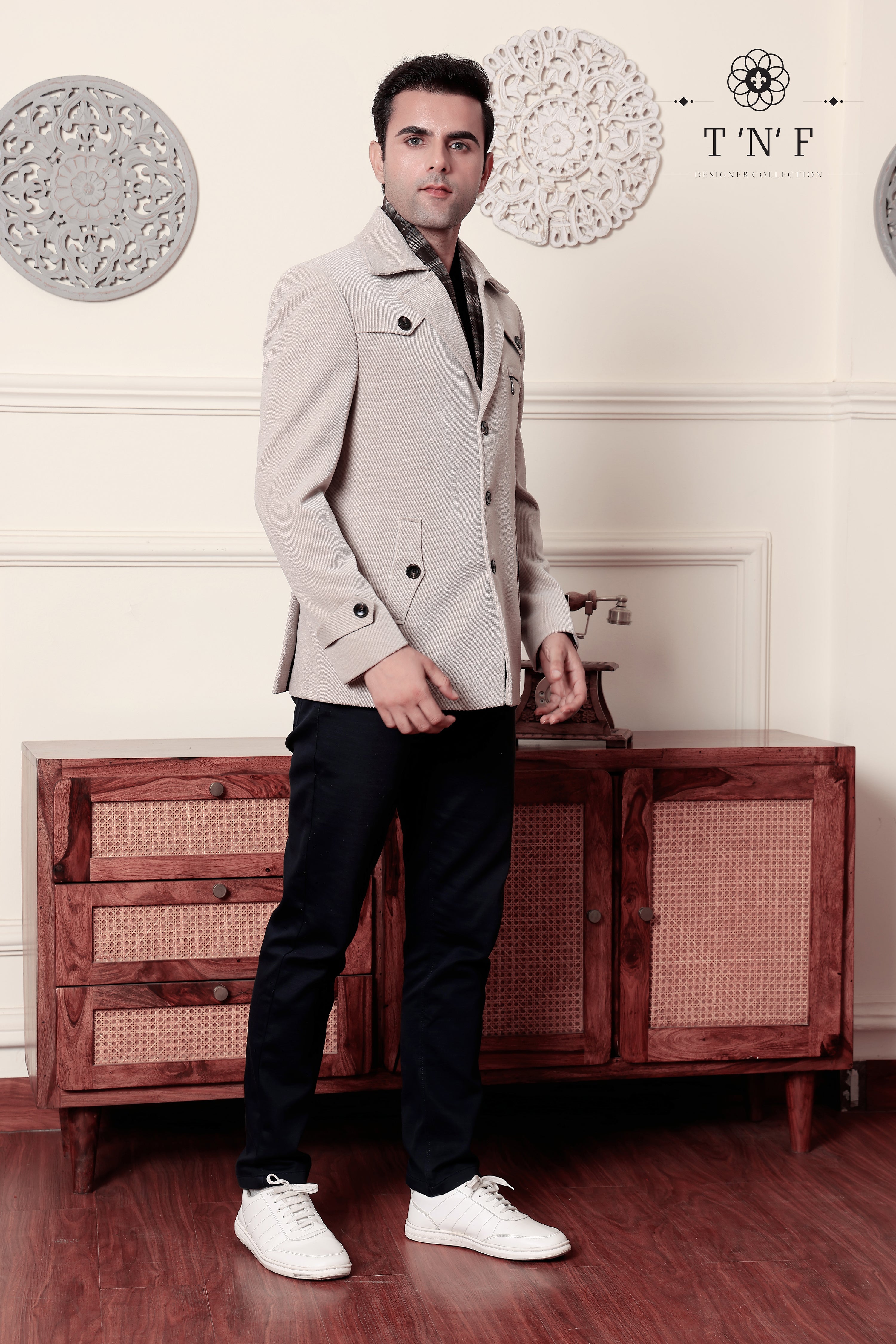 Corduroy Crest Muffler Blazer